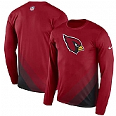 Arizona Cardinals Nike Cardinal Sideline Legend Prism Performance Long Sleeve T-Shirt,baseball caps,new era cap wholesale,wholesale hats